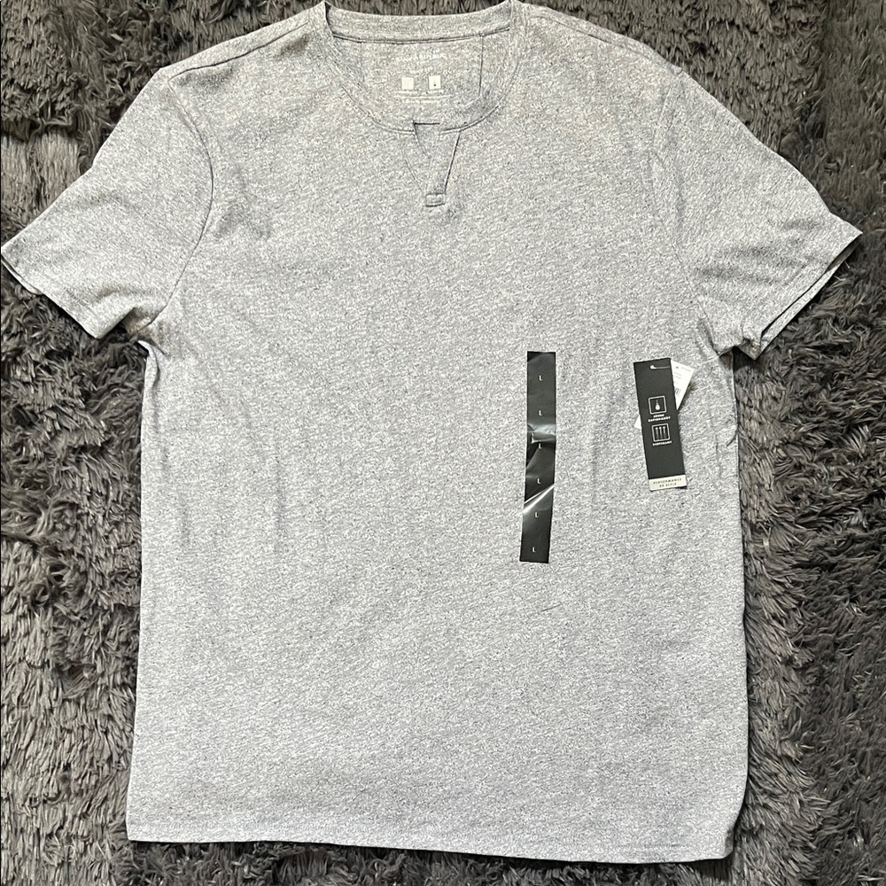 Banana Republic Heather Light Gray Short Sleeve Crew Tee